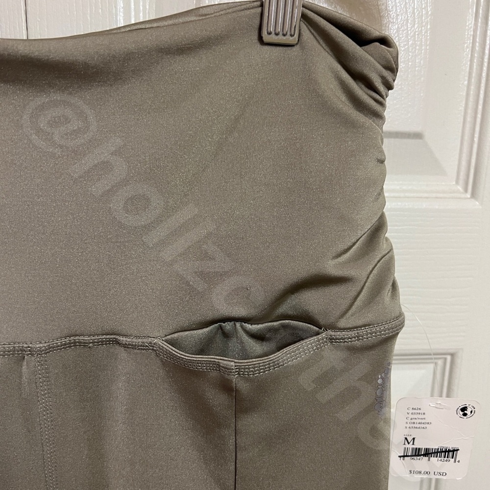 Free People Shine Ruched Vented Kick Flare Leggings Green - Picture 5 of 9
